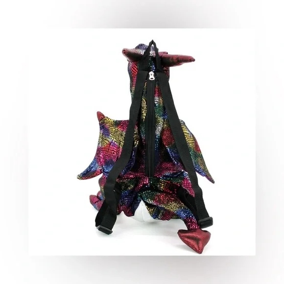 Cosplay Multi Color Magical Dragon Cute Plush 3D Backpack Bag - Picture 4 of 12